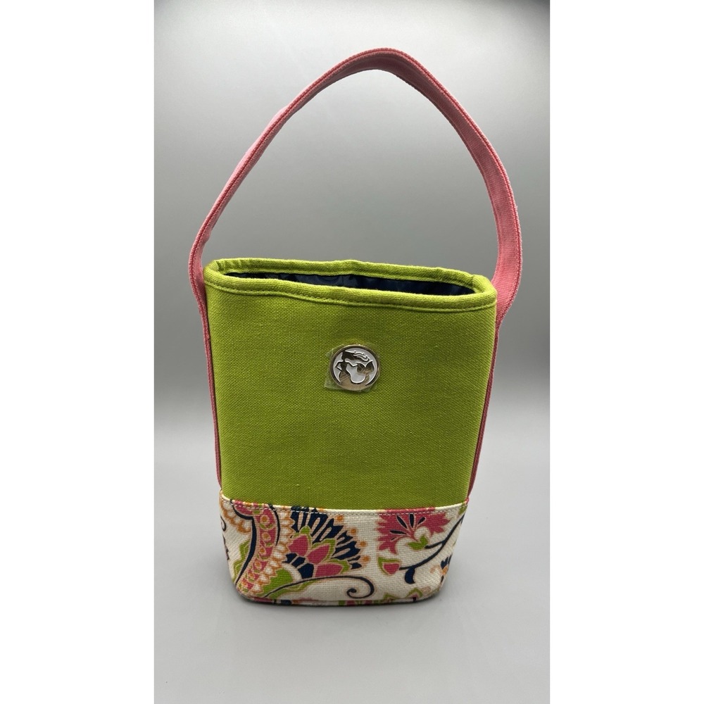 Pink Green Paisley High Ebb Double Wine Caddy by Spartina 449 Mermaid‎ NWOT